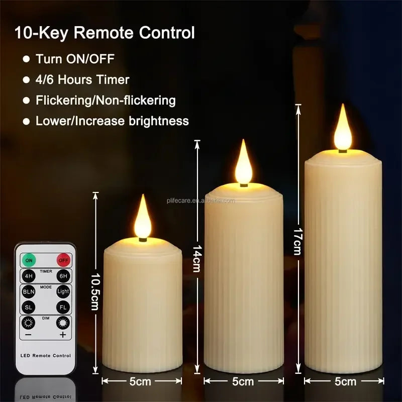 6Pc Rechargeable Flameless LED Candle Waterproof LED Flickering Candles Tea Lights with Remote Timer for Wedding Christmas Decors