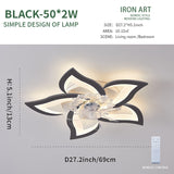 Ceiling Fan with Lights LED Fan Lamp Flower Shape Bedroom Ceiling Lamp Remote Control Dimmable Home ventilador de teto