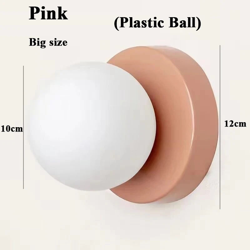 Macaron Soft Style Small Wall Sconce - Modern E27 Ball Lamp for Home Decor