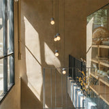 Nordic Minimalist Terrazzo LED Black Spherical Pendant Light for Living Room Bedroom Interior Design Decorative Hanging Fixtures