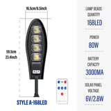 Solar Outdoor Garden & Street Light - Waterproof LED Motion Sensor Floodlight with Remote Control for Wall, Garage & Pathway