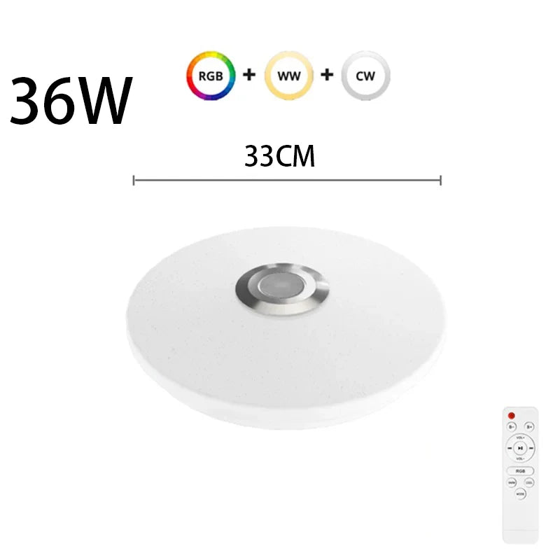 72W LED Starlight Ceiling Light with bluetooth Music Speaker Dimmable Flying Saucer Lamp