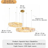 Artificial Marble Pendant Light (Imitation Alabaster) - Modern LED Ceiling Hanging Lamp Fixture for Living Room, Dining Room, Hotel & Villa Decor