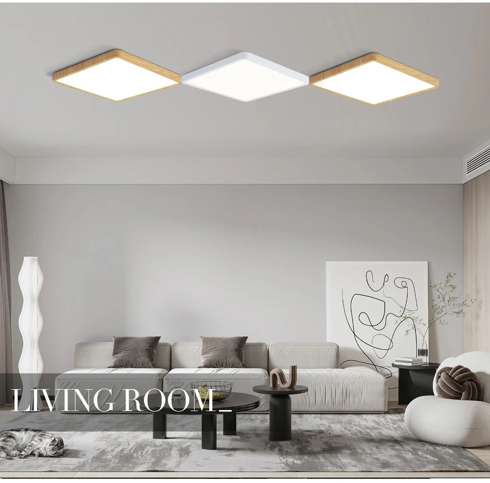 Led Ceiling Lamp Modern Square 2.4cm Ultra Thin 24w 36w Modern Panel Ceiling Lights For Living Room Bedroom Kitchen Indoor Light
