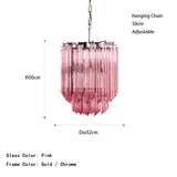 Modern Luxury Pink Crystal Glass LED Pendant Light Nordic Ceiling Home Decoration Lobby Living Room Staircase Ceiling Lamp