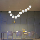 Modern creative staircase long pendant light Nordic light luxury restaurant clothing store showcase bar counter round light
