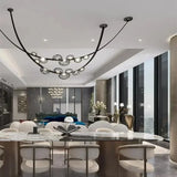 Nordic Minimalist Pendant Lamp Leather Glass Led Lights Modern Living Room Home Decoration Dining Villa Hanging Chandelier