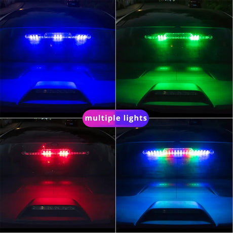 Strobe Police Lights LED Warning Lamp Solar RGB Car Anti Collision Lights Parking Signal Lamp Flasher Emergency Warning Lighting