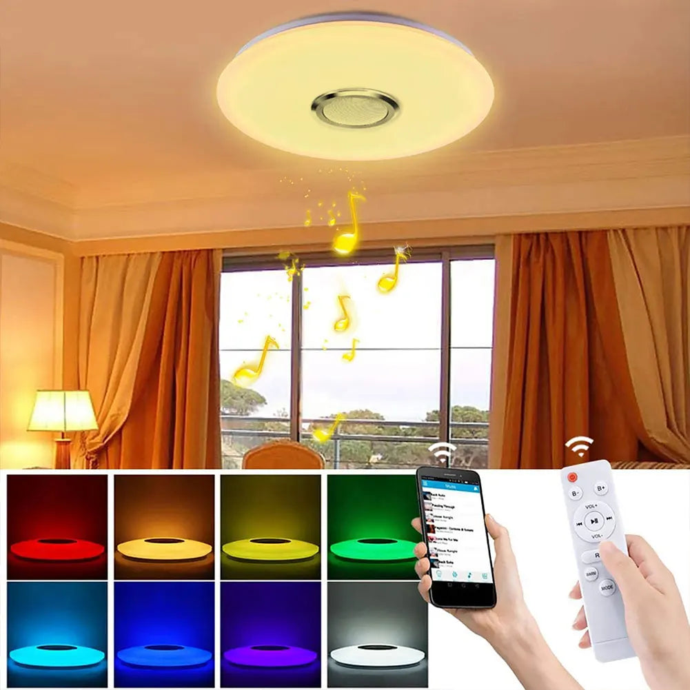 RGB LED Ceiling Light Dimmable Bluetooth-compatible Music Ceiling Lamp 2800K-6500K Home Decoration Light for Bedroom Living Room