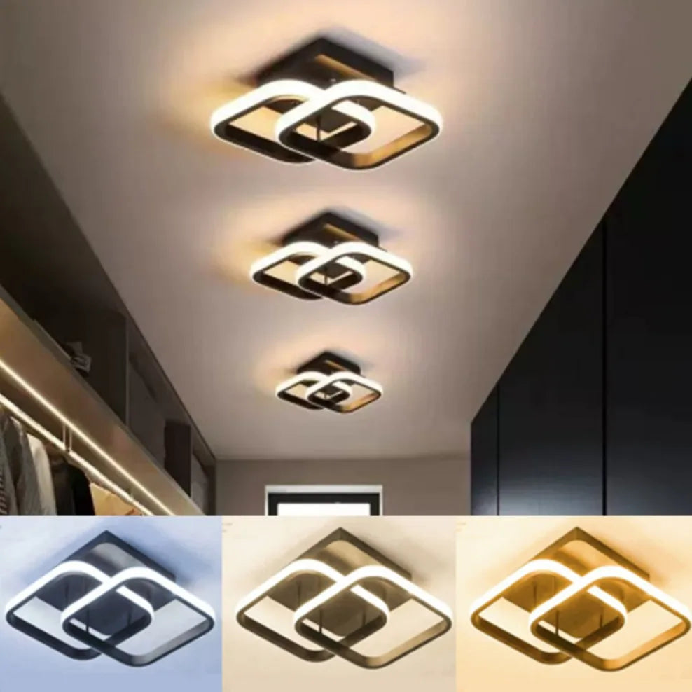 Household LED Chandelier Three Colors Lamp Modern Style Ceiling Lamp Bedroom Light Surface Installation 85-265V Dining Room Lamp