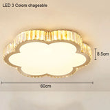 Modern Geometric Crystal Ceiling Light - Round & Square LED Lamp for Bedroom