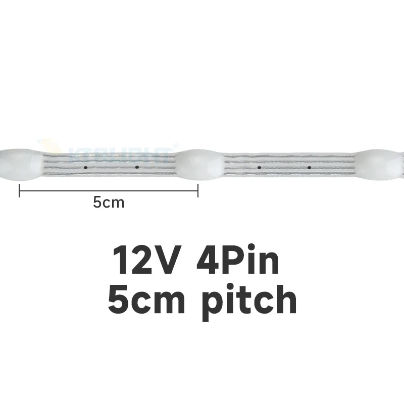 Ktrlight 12V 4pin WS2811 Data/GND/Return Black and transparent addressable Christmas Lights Addressable WS2812B RGBIC Seed Pixel