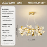 Modern Glass Leaf Pendant Chandelier for Living Dining Room Branch French Colorful Ceramics Leaf Pendant Light Kid Bedroom