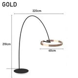 Modern Ring Design Floor Lamp Dimmable for Living Room Coffee Tables Bedroom Sofa Office Standing Home Decor Lighting Fixture