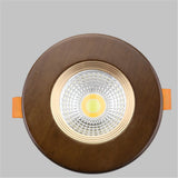 Country Decor Walnut Wooden LED Recessed Downlight (5W 110V-220V) - Solid Wood Ceiling Spotlight Fixture for Living Room, Kitchen & Loft Interior