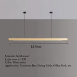 Nordic Walnut Solid Wood Pendant Light LED for Dining Tables, Study Rooms, Bar Counters, Office Desks, Indoor Home Lighting