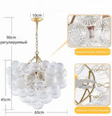French Light Luxury Bedroom Magic Beans Transparent Glass Chandelier Spectacular Hotel Lobby Villa Living Room Home Decor LED