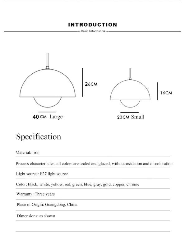 Denmark Designer Semicircular Flower Bud Pendant Lamp for Kitchen Living Island Iron Indoor Home Decor LED Lighting Luminaires