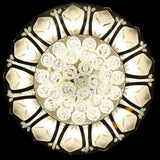 Chandelier Lamp Ceiling Fan 4-Blade Retractable With Crystal LED Light Remote Color Changeable For Living Room Bedroom