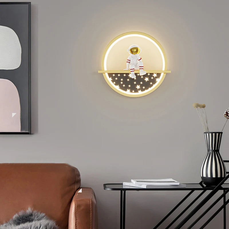 Minimalist Square Led Wall Lamps Astronaut Child Bedroom Bedsides Wall Seconded Light Modern Indoor Decors Night Lighting Fixture