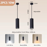 110V 220V Led Pendant Lights Replaceable GU10 Bulb Ceiling Chandelier for Kitchen Living Room Cylinder Hanging Lamp Decoration