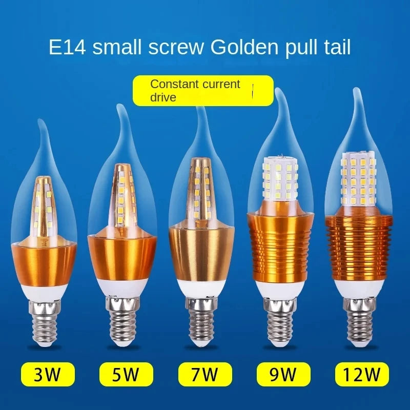 10-Pack E14 Vintage LED Filament Candle Bulbs (5W, 7W, 9W, 12W) - AC 85-265V C35 Edison Retro Light (Warm / Cold White)
