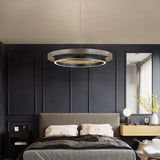 Nordic Chandelier Dining Room Chandelier LED Bedroom Living Room Modern Double Circular Lamp Villa Kitchen Table Chandelier