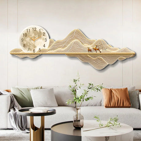 Living Room Wall Clocks Art Mural Luxury Led Big Size Aesthetic Wall Watch Minimalist Silent Reloj De Pared Home Decoration