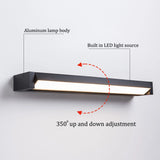 Adjustable Angle Outdoor Waterproof LED Wall Lamp (Aluminum, Hardwired) - Modern Minimalist Exterior Sconce Light Fixture for Garden, Porch & Patio