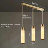 Natural Marble & Brass LED Pendant Light - Luxury Nordic Bedside Hanglamp