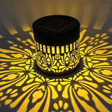 Solar Outdoor Wall & Fence Light - Decorative Metal Garden Lamp for Patio & Stairs