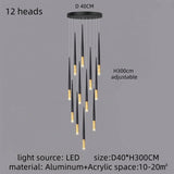 Modern Luxury Chandelier Nordic Ceiling Light Living Room Duplex Attic Long Pendant Light Villa Staircase LED Hanging Lamps
