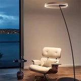 Italian arc floor lamp gold  black LED Fishing ring Light Creative Loft Living Room Bedroom Sofa Corner dinner Standing Lamp