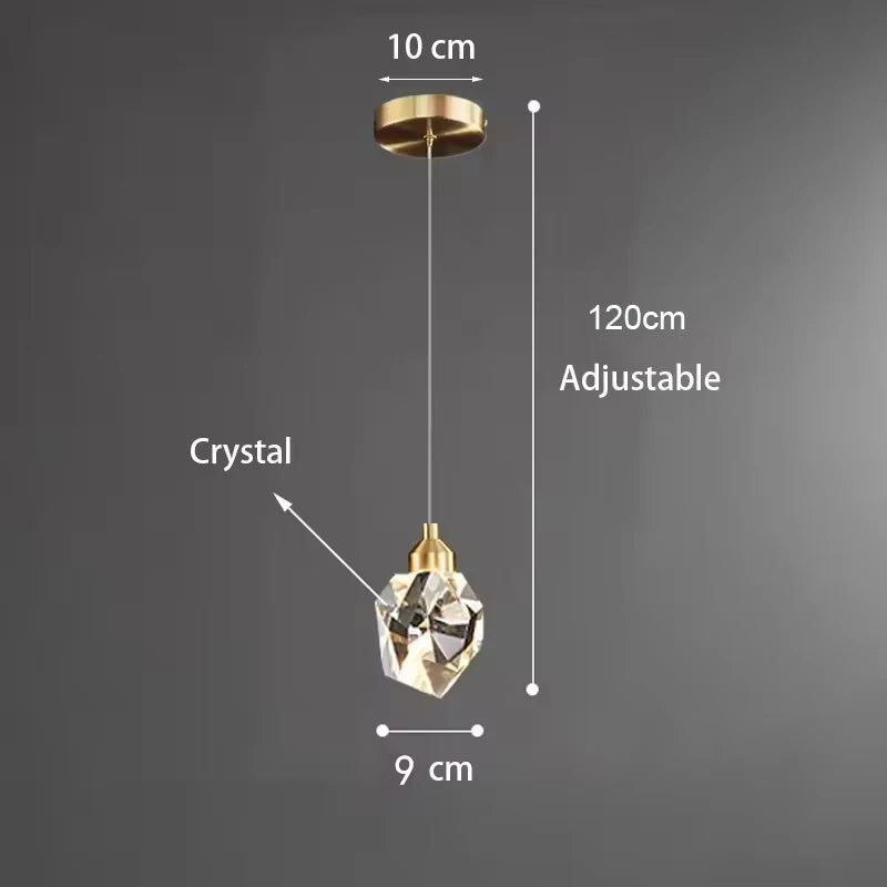 Modern Crystal Chandelier Indoor Crystal Ceiling Light Fixtures With Clear Solid Crystal For Living Room Hallway Kitchen Lamp
