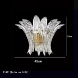 Petal Glass Flower Pendant Ceiling Lamp Minimalist Art Crystal Fringe Lamp for Living Room Staircase Villa Foyer Decor Lamp