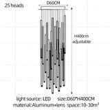 Modern Stair Chandelier Nordic Luxury Minimalist Pendant Light Villa Living Room Lighting LED Showroom Ceiling Lamps Chandelier
