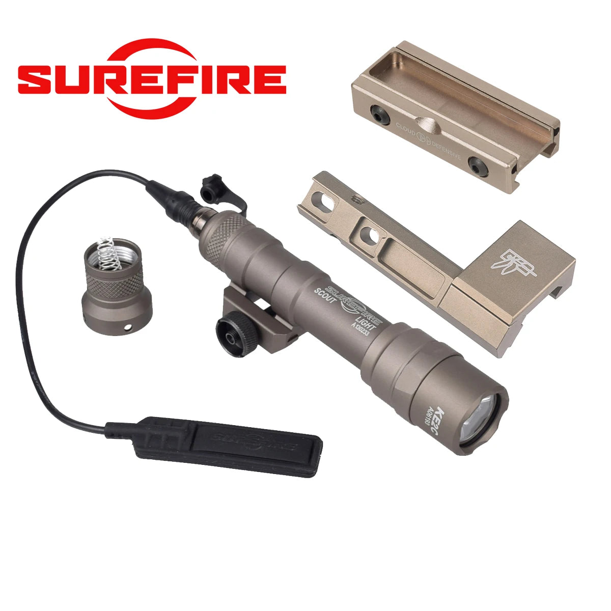 Tactical M300A / M600 Airsoft Scout Light with Thorntail Offset Adaptive Rail Mount (20mm Rail)