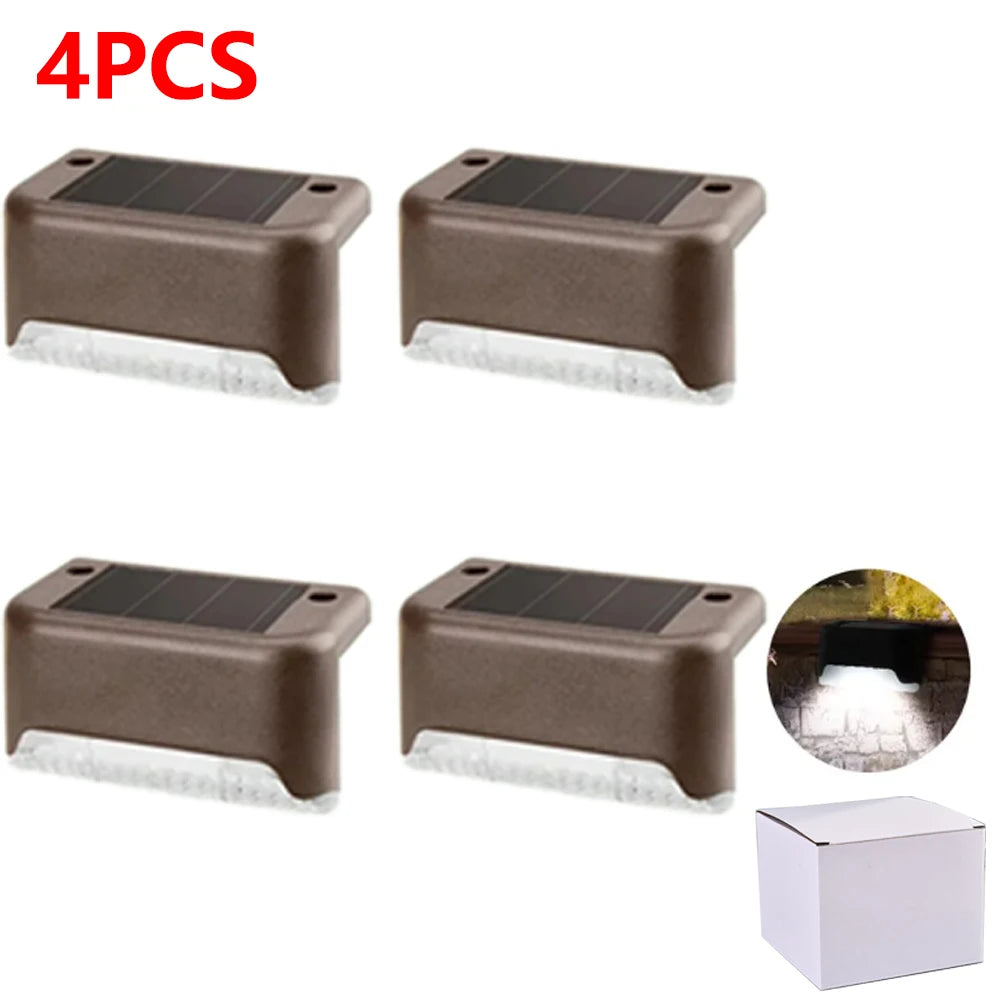 4/16 Pack Solar Step Lights Outdoor Motion Sensor - Waterproof Auto On/Off Stair Lamp