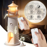 Lighthouse Ambient Night Light with Moon Projection - Bluetooth Speaker & Motion Sensor