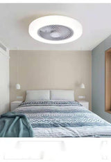 Intelligent Ceiling Fan with Light Remote Control Bedroom Decorative Ventilation Light 45cm Air Invisible Silent Ceiling Fan