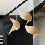 Japanese Unique Wooden LED Pendant Lamps Creative Living Room Restaurant Coffee Shop Art Chandelier Home Decor Lights Fixtures