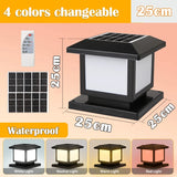 Outdoor LED Solar Pillar Light - Waterproof Dual-Power Fence Post Lamp