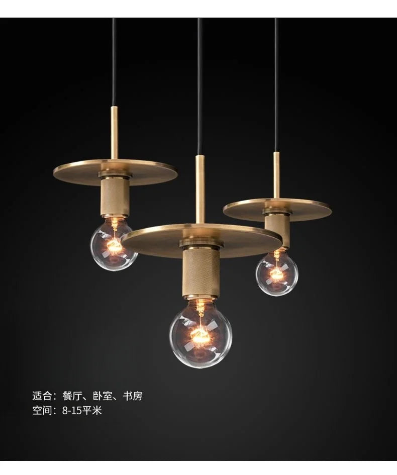 American-Style Retro Minimalist Hallway Foyer Pendant Light, Loft Industrial Style, Suitable for Restaurant, Bar, Clothing Store, Café, Single-Head Decorative Light, Light Luxury Bedside Small Pendant Lamp