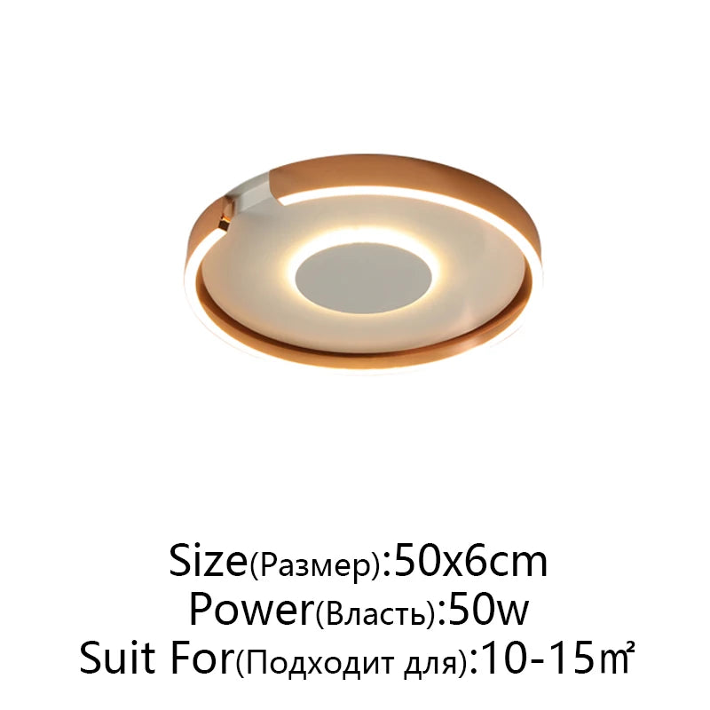 Rose Gold LED Ceiling Light - Modern Circular Dimmable Flush Mount Lamp