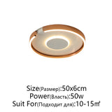 Rose Gold LED Ceiling Light - Modern Circular Dimmable Flush Mount Lamp