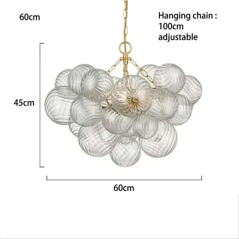 Minimalist Glass Pendant Light Modern Ball Chandelier for Living Dining Room Restaurant Home Decor Indoor Lighting Hanging Lamp