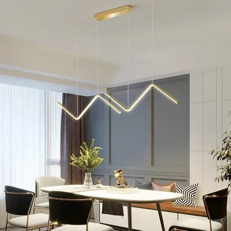 Modern LED Pendant Light Nordic Gold Hanging Chandelier For Tubular Restaurant Kitchen Office Coffee  Indoor Decorative Lamps