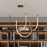 Minimalist Line Restaurant Chandelier Nordic Designer Creative Belt Art Villa Living Room Staircase Pendant Lights Home Decor