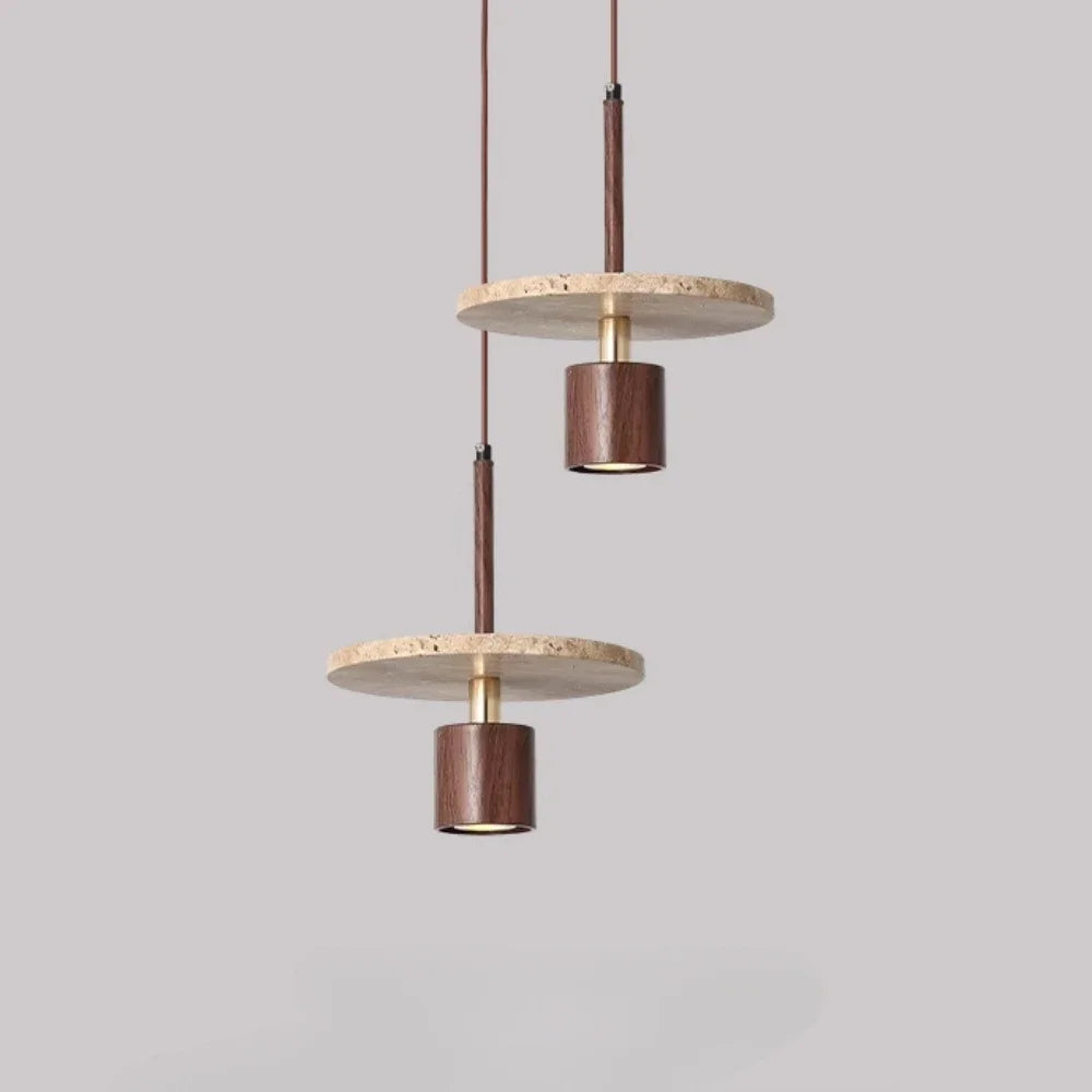 Wabi Sabi Natural Travertine Pendant Light - Luxury Stone Kitchen Island Lamp