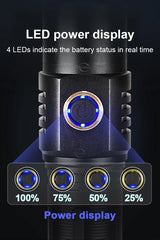 New Super Flashlights Torches Ultra Powerful Flashlight USB Recharge Flash Light 12000MAh LED Flashlight Zoom Tactical Lantern